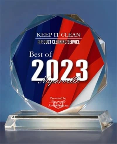 2023 Best Naperville Air Duct Cleaning Service Award certificate for Keep It Clean