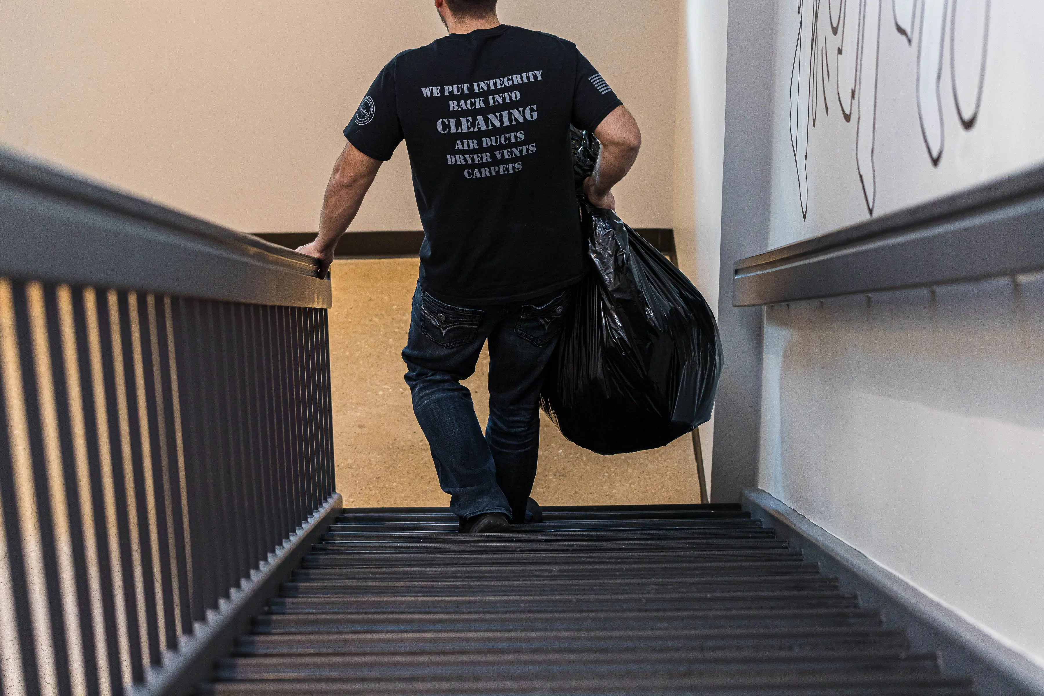 Keep It Clean Commercial Cleaning employee engaged in professional cleaning services.